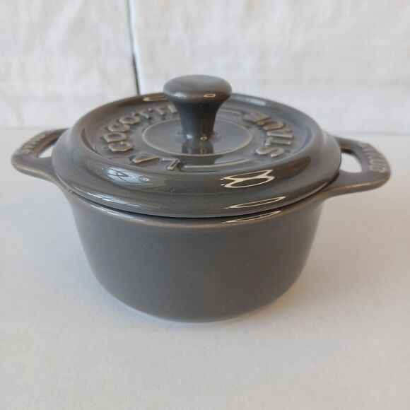 Other - STAUB Mini La Cocotte Gray Ceramic Casserole Dish w/Lid 8 oz